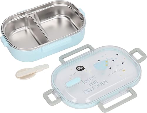 LIZEALUCKY Lonchera Bento con aislamiento térmico de acero inoxidable 304, lonchera térmica de acero inoxidable, estilo ilustración, contenedor a