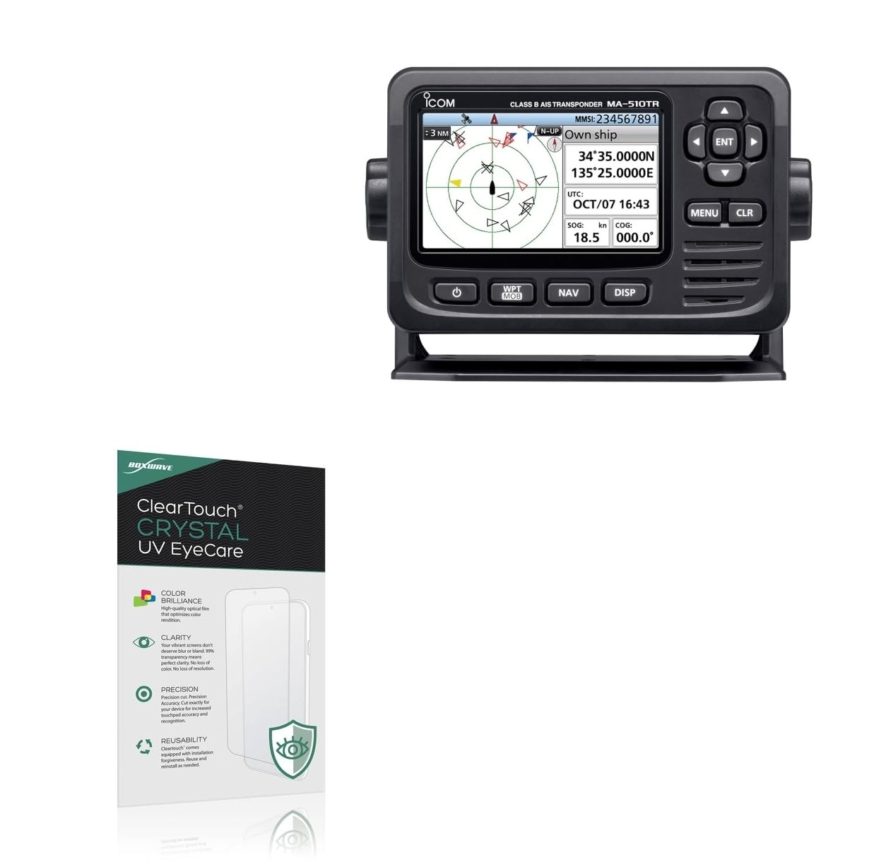 BoxWave Screen Protector Compatible With Icom MA-510TR - ClearTouch Crystal Anti-UV EyeCare (2-Pack), Filters out Harmful Blue Light Reduce Fatigue