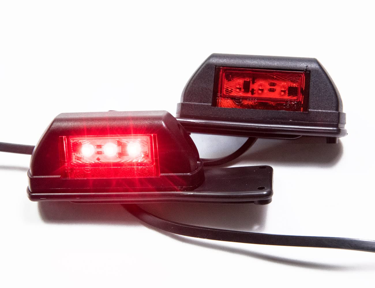 Lot de 2 feux de contournement LED 12-24 V, 2 couleurs : blanc, rouge, pour remorque de camion, remorque, caravane, etc.