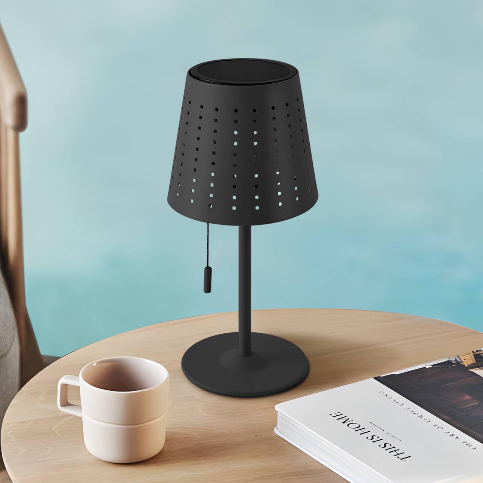 Lindby LED Solarleuchten Hilario dimmbar (spritzwassergeschützt in Schwarz aus Metall (1 flammig,) - Solarlampe Solarleuchte Garten