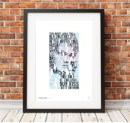 MY CHEMICAL ROMANCE Cemetery Drive - A3 typography poster art limited edition print