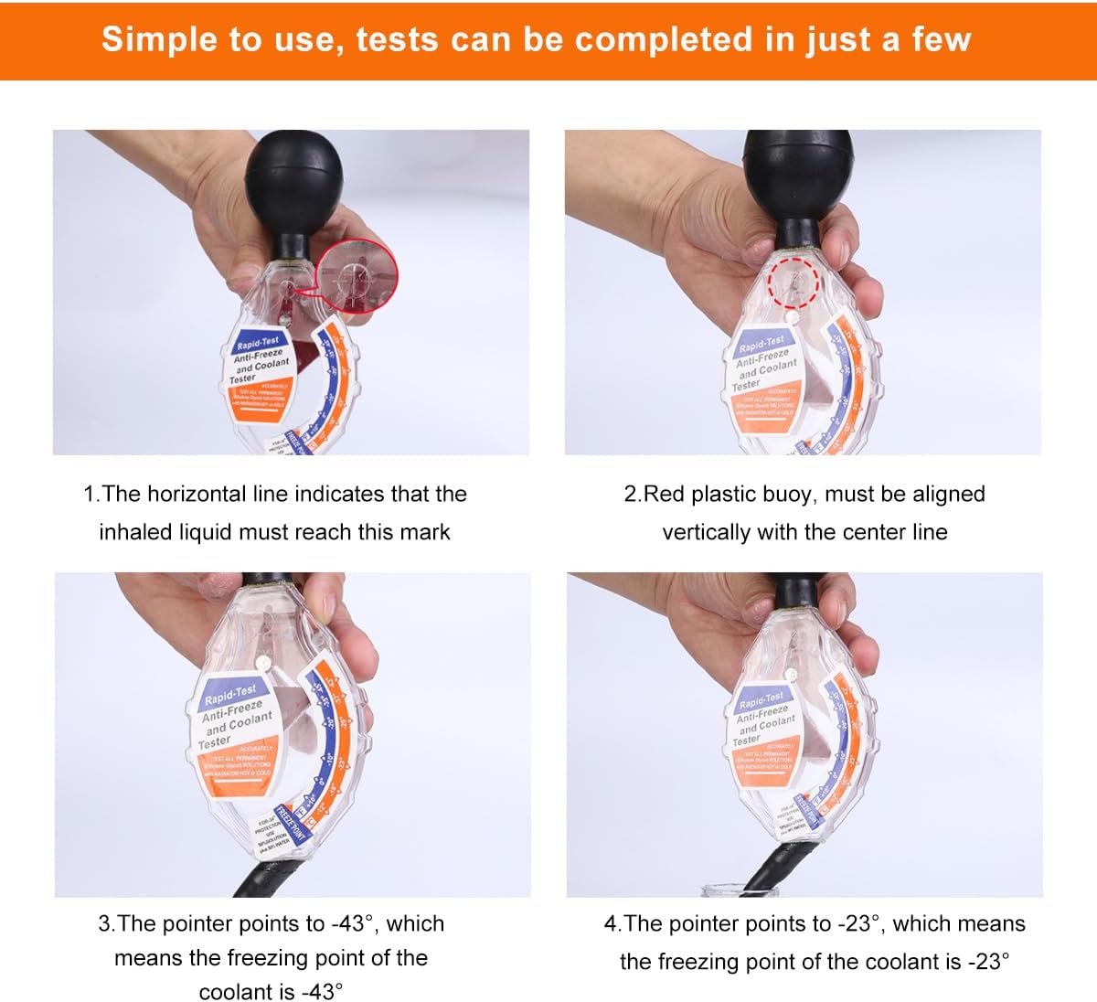 Coolant Tester Accessory, Dial Type Antifreeze Coolant Car Battery Hydrometer Tester, Automotive Anti-Freeze Battery Liquid Densitometer Coolant Tester, Car Accessories (1 PCS)