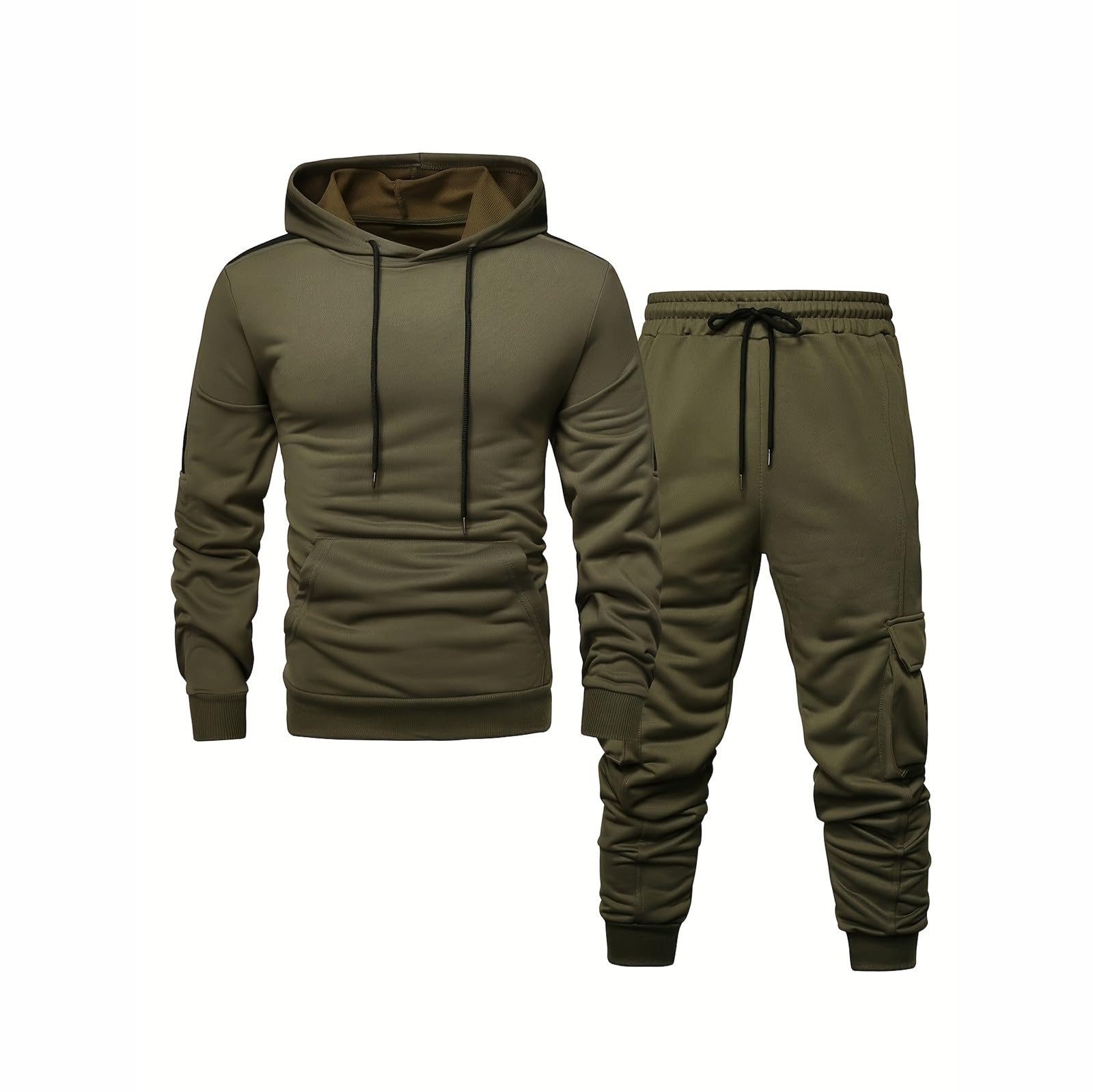 Conjunto genérico para hombre, 2 piezas, algodón, chándal, suéter, pantalones de cuello redondo, cálido, cómodo, otoño, invierno, ocio, deporte, casa, viaje, A46