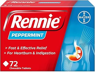 Antacids, Peppermint Flavour, 72 Count (Pack of 1)