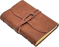 Vista 12 de Cuaderno Diario Marrón - Los Mejores Diarios de Cuero Cool Genuinos para Escritores Tamaño Pequeño 5.5x7.5 Pulgadas, Libreta Para Hombre y Mujer