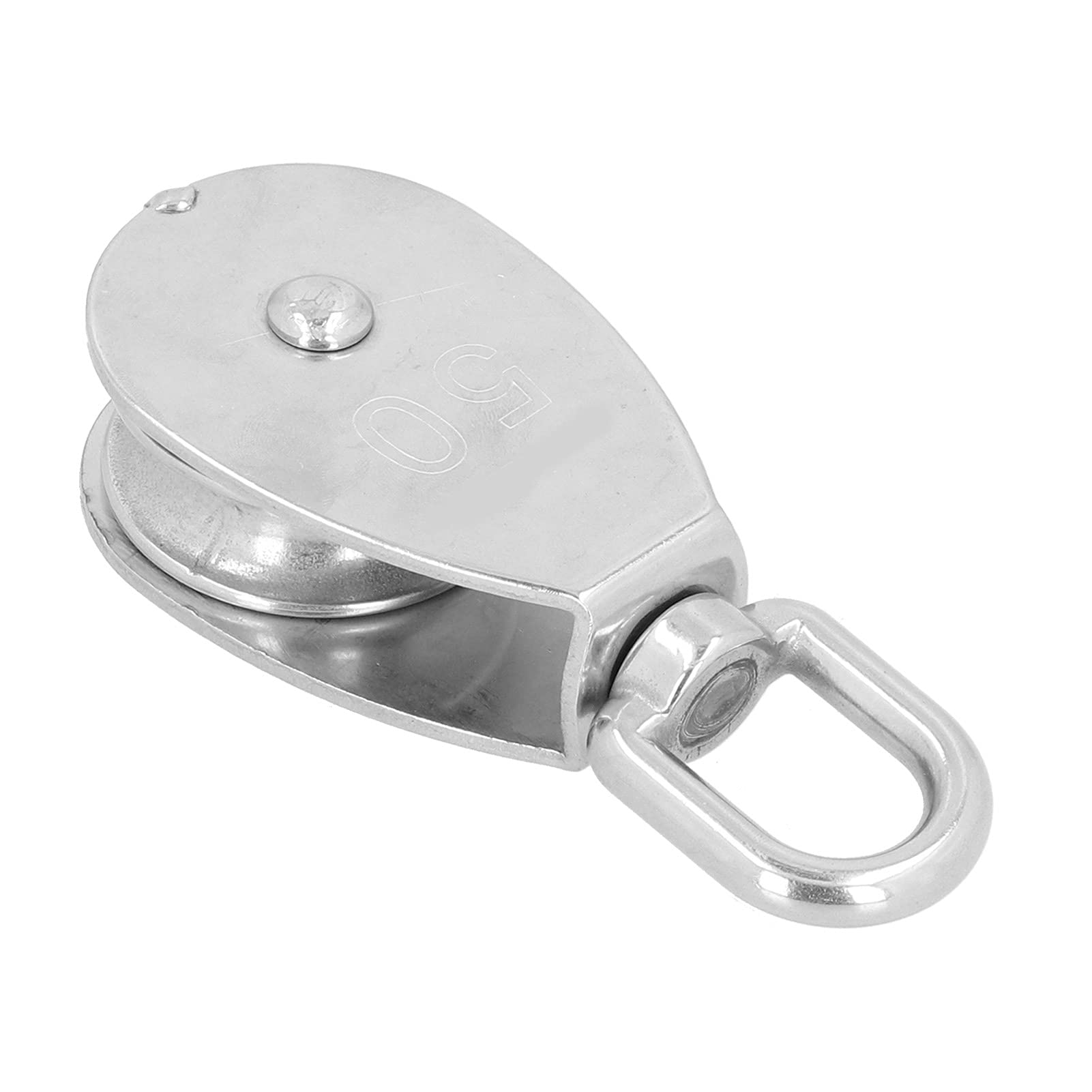 Polea de acero inoxidable con gancho de 360° M50, equipo de elevación resistente, ideal para levantar aparejos y tracción, juego de 2