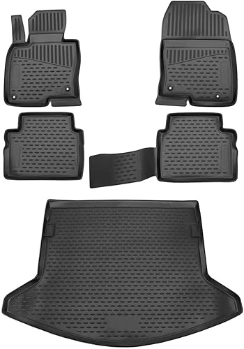 Miniatura 1 de OMAC Juego de alfombrillas y forro de carga para Mazda CX-5 2017-2023  3D para todo tipo de clima, juego completo de alfombrilla de maletero