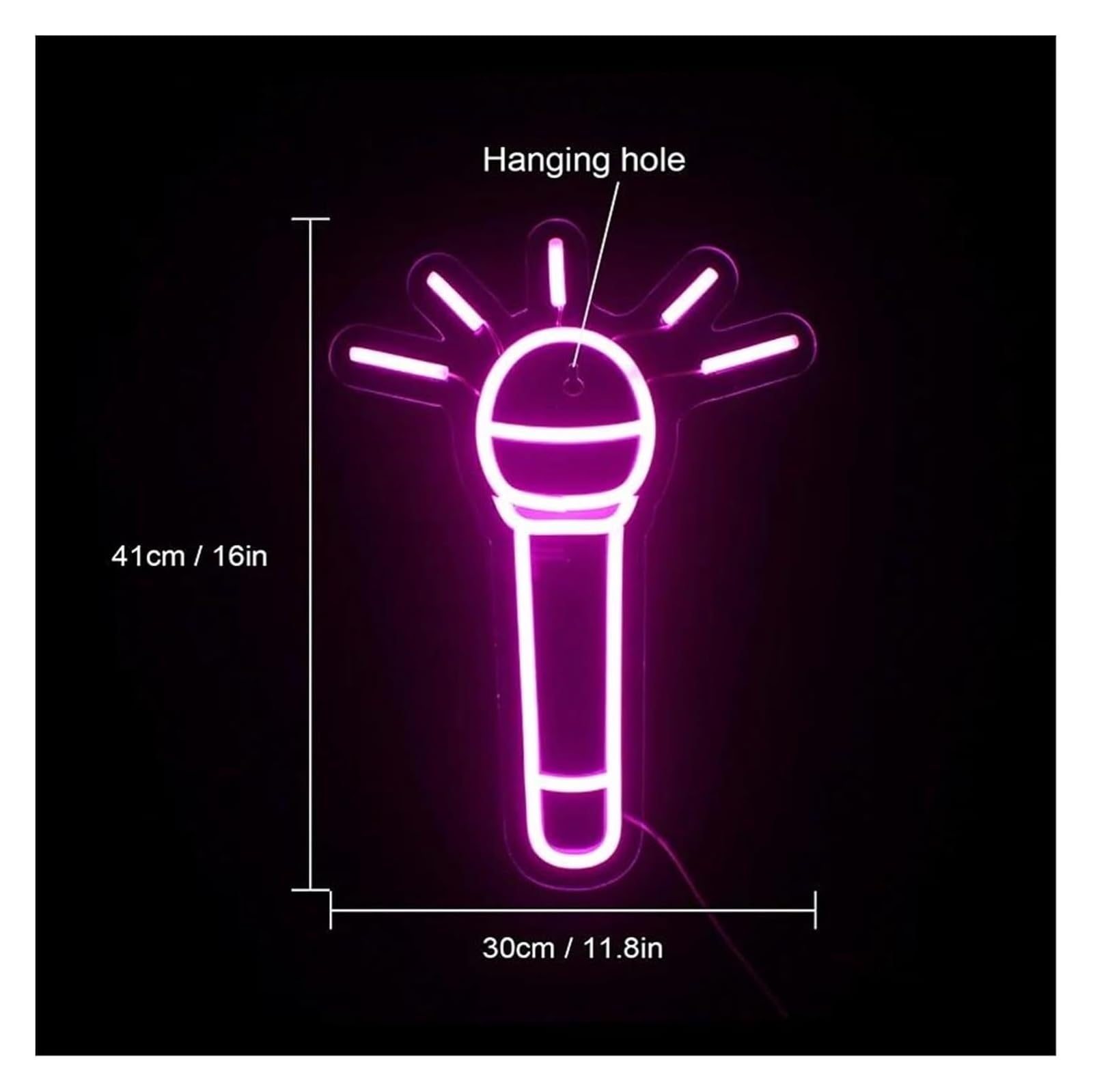 lampe au néon Enseigne au néon LED avec microphone, lampe de nuit interrupteur, décoration murale suspendue pour magasin et maison