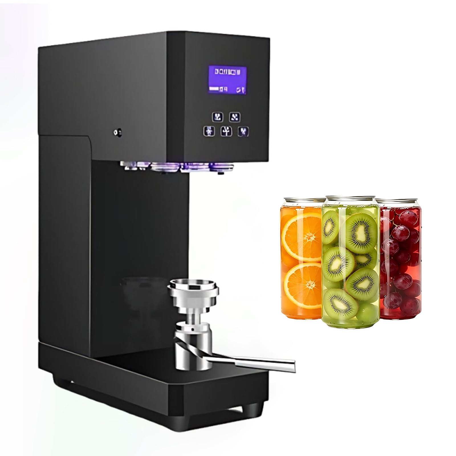 Tabletop Semi-Auto Can Sealer, 370W Beverage Seal Machine Black