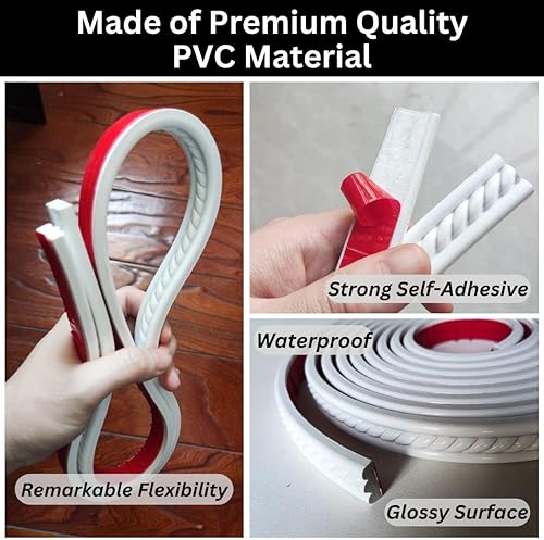 Miniatura 4 de Moldura autoadhesiva flexible para pared, tira 3D para paneles de pared de azulejos, madera, marco de espejo, borde de esquina, techo, papel tapiz