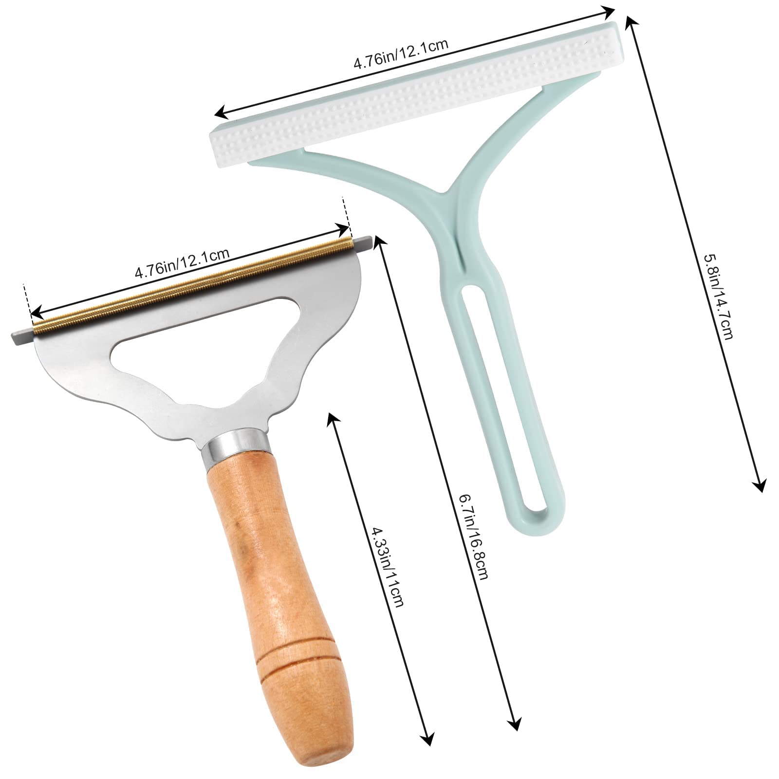 2-teiliges Teppichschaber Set – Metall-Haarentferner & Stoffrasierer Für Tierhaare & Fusseln