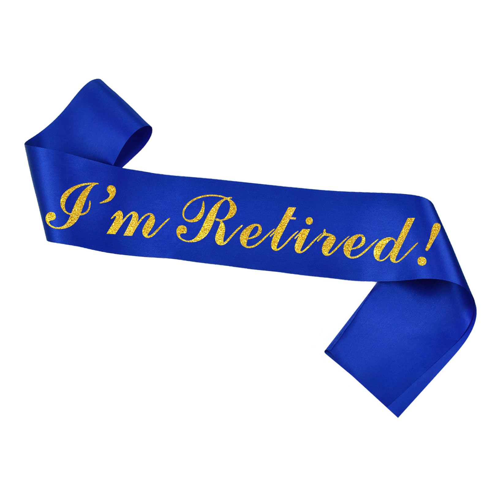 Graduation I'm Retired Sash Retirement Party Sash for Men or Women The Legend Has Retired Sash Great for Retirement Party Supplies,Blue Gold