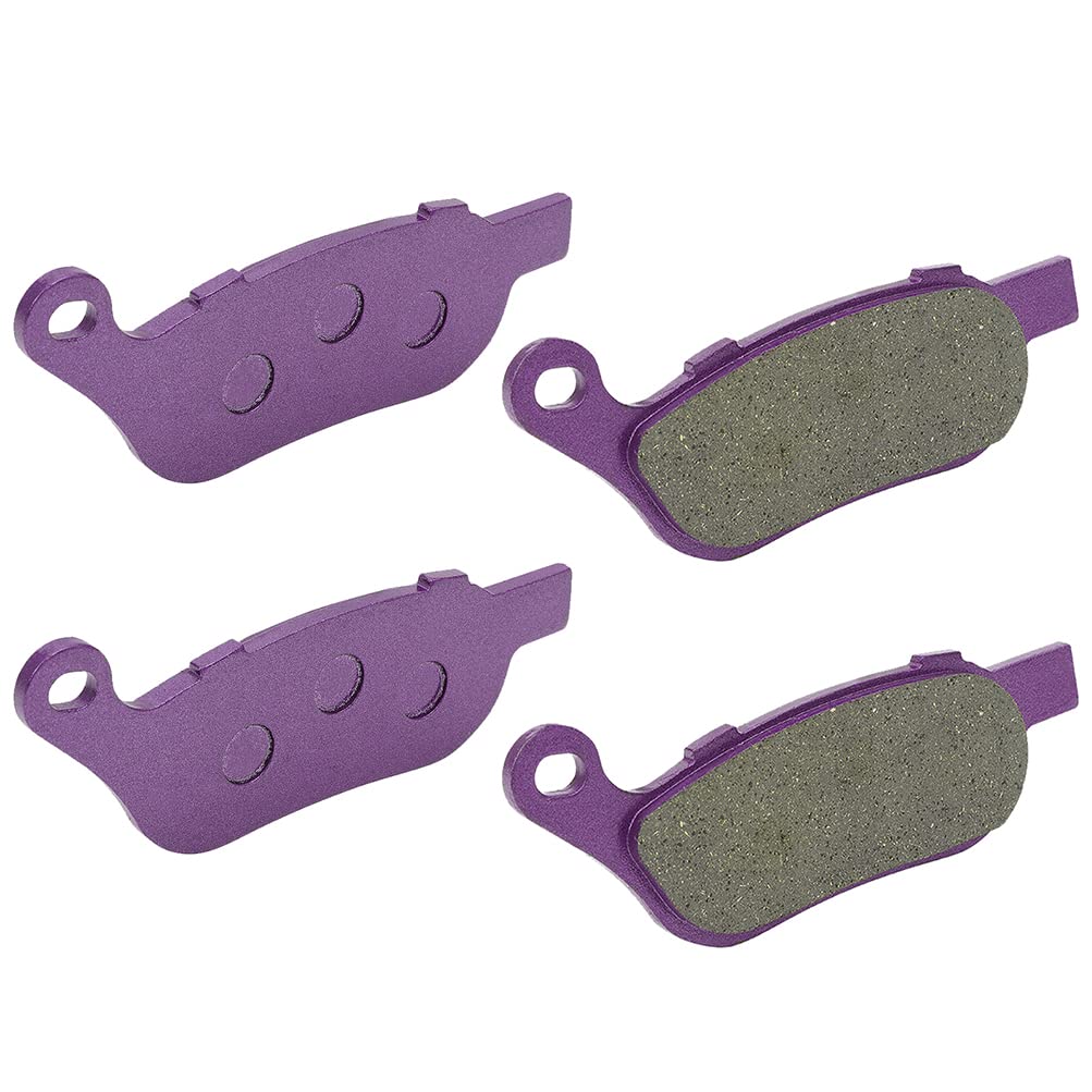 ROADFAR Rear Brake Pads For Cross Bones,For Dyna,For Fatboy,For Night Train,For Rocker,For Rocker C,For Softail, 2 Pairs Carbon Fiber Brake Pads