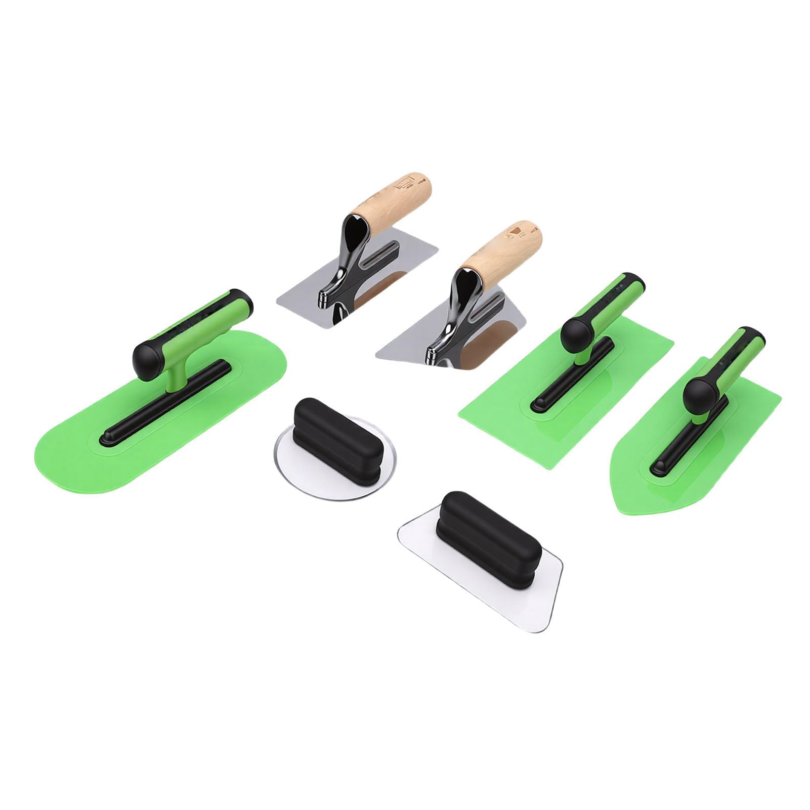 Bewinner Juego de Paletas de Acabado de Yeso Veneciano de Acero Inoxidable Pulido, Herramientas de Enlucido de Pintura para Arte de Pared para Pulir y Pulir, Kit de Paleta de Yeso con Ergonómico de