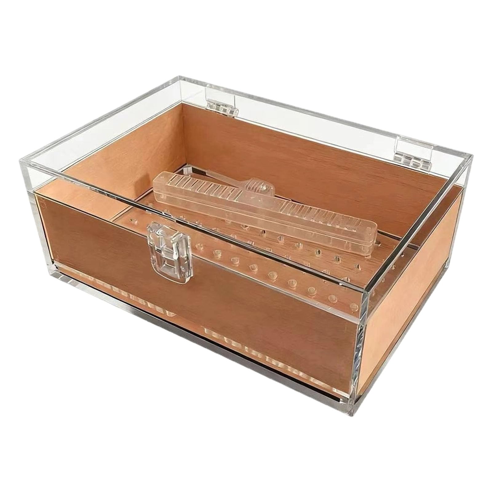 carotoe Clear View Cedar Lined Acrylic with Humidity for Long Term Preservation Storage Acrylic Humidors