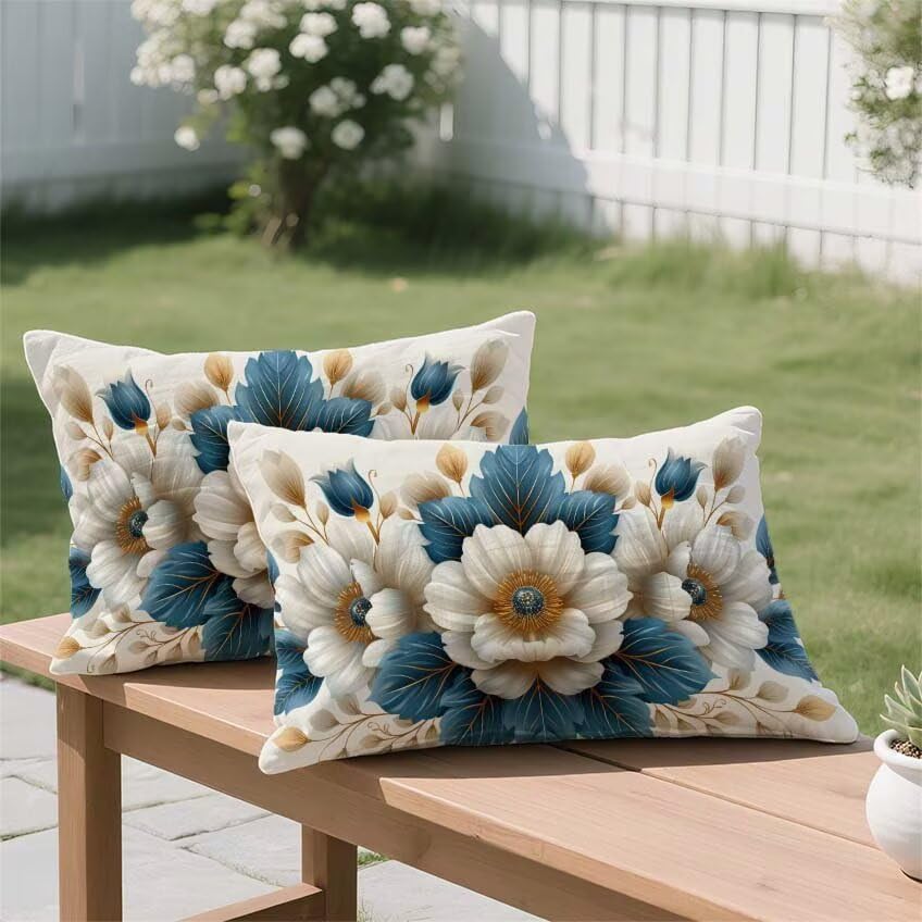 Housse de coussin rectangulaire lin impermeable l-m350 impression double