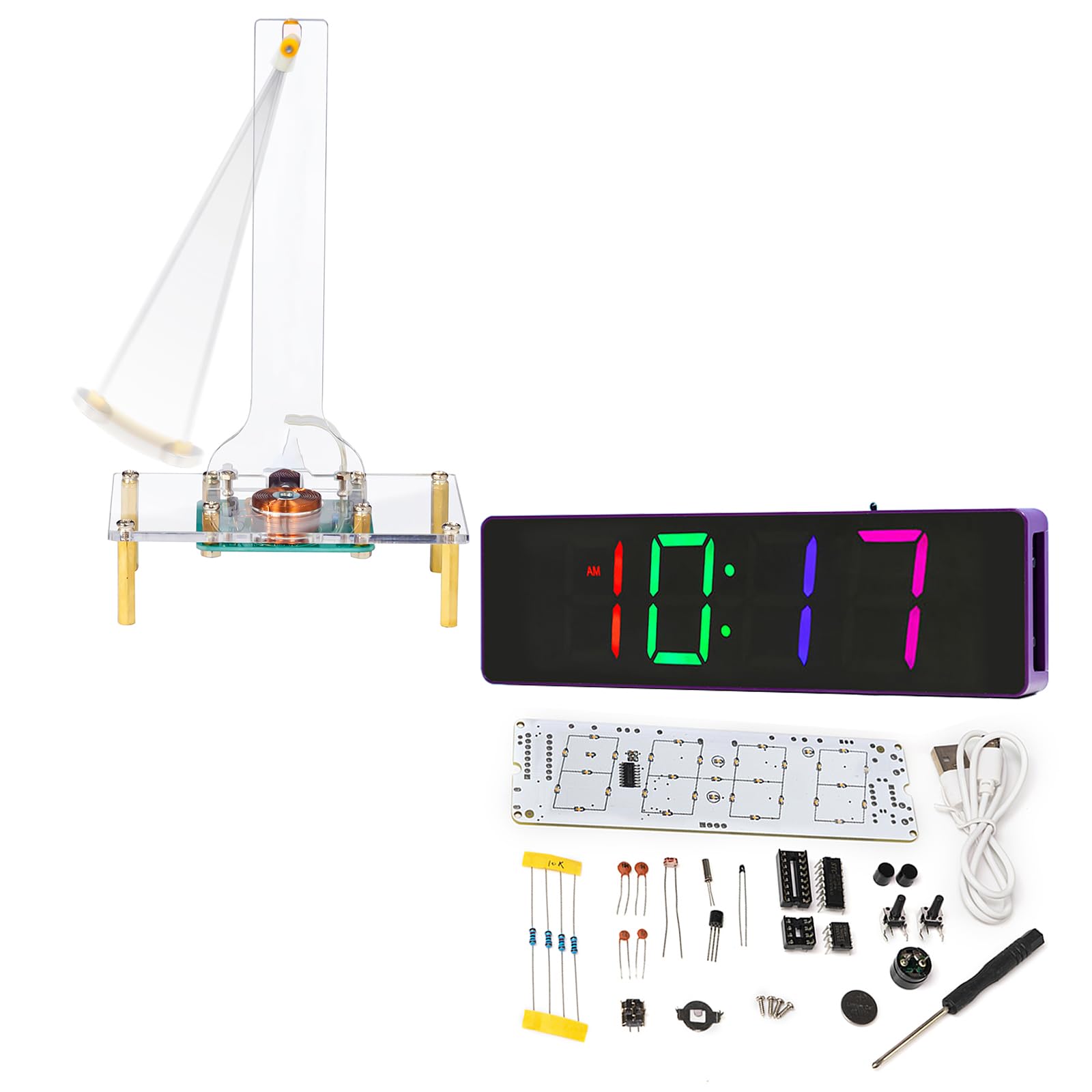 EIELE Electromagnetic Swing Soldering Kit - STEM Learning Project With RGB Lights For Beginners