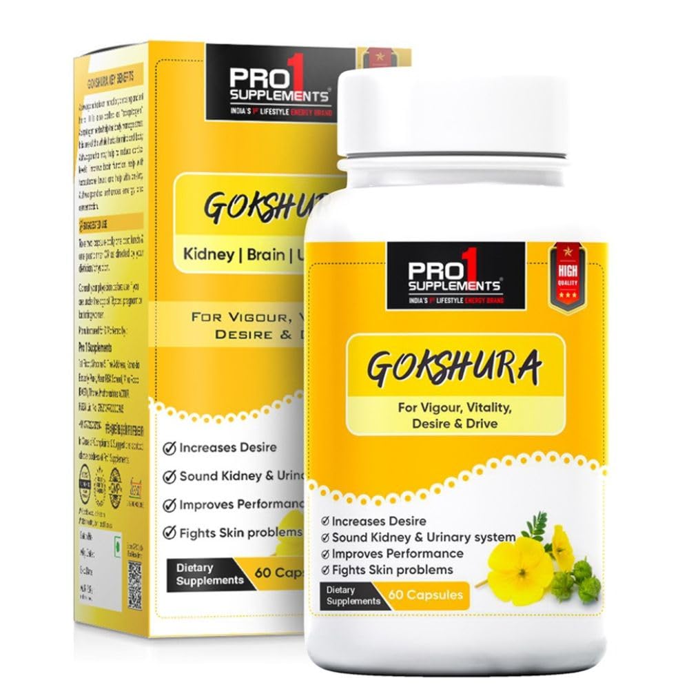 Pro1 Supplements Gokhru/Gokshura/Tribulus Terrestris Capsules for Men and Women |Boosts Vitality and Stamina |Supports Gut Health - 60 Veg Capsules (B0C46NSQFN) Amazon Price History, Amazon Price Tracker