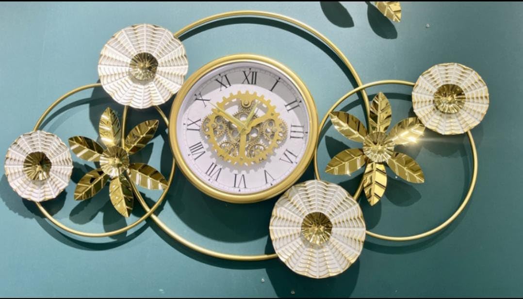 Abhsant Real Moving Gears Wall Clock Large Modern Metal Clocks for Living Room Decor,Industrial Unique Vintage Rustic Decorative Clock for Home Farmhouse Office(AB-25)