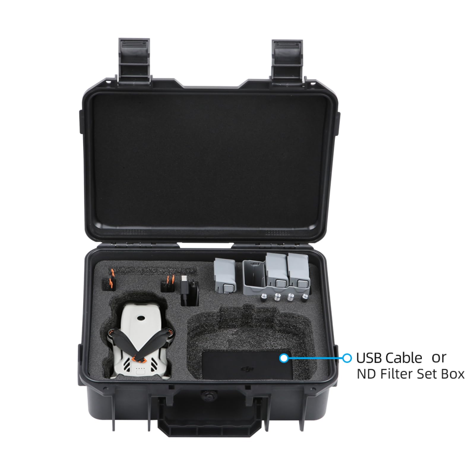 Odporna na wybuchy twarda obudowa do drona DJI Lito X1/Lito 1, wodoodporna, odporna na zarysowania, odporna na wstrząsy, twarda walizka do przechowywania z podszewką amortyzującą EVA i paskiem na