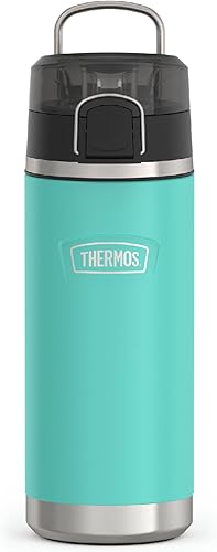 Miniatura 1 de THERMOS ICON SERIES, botella de agua con boquilla, 18 onzas, espuma de mar, botella de agua aislada al vacío de acero inoxidable con tapa