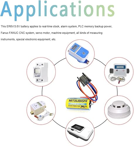 Miniatura 3 de XIAOXX (5 unidades) 1700mAh ER17330V 3.6V Batería de litio para Mitsubishi A6BAT ER17330V MR-BAT Batería