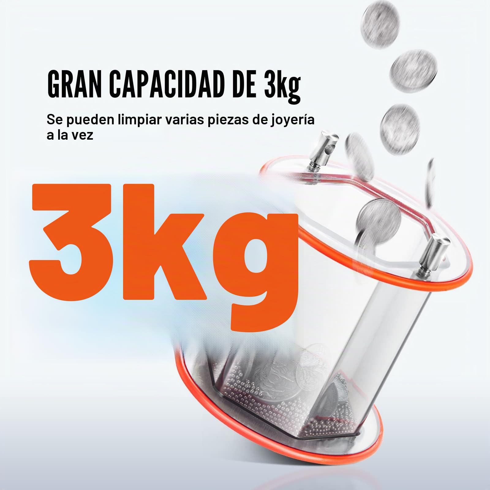 VEVOR Máquina Pulidora De Joyas con Vaso Giratorio 3kg 45W Pulidora de Joyas de 5 Velocidades 0-60 min Pulidora de Tambor Giratorio Ajustable Acción Bidireccional para Pulir Piedra Roca Hierro Joyero