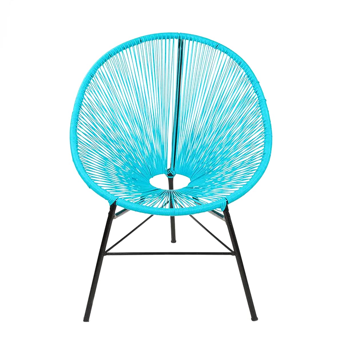 Home Canvas Z Popsicle Light Portable and Outdoor Friendly Vibrant Patio Chair - (Mild Steel & PVC Weaving, Blue, 1 Pc)