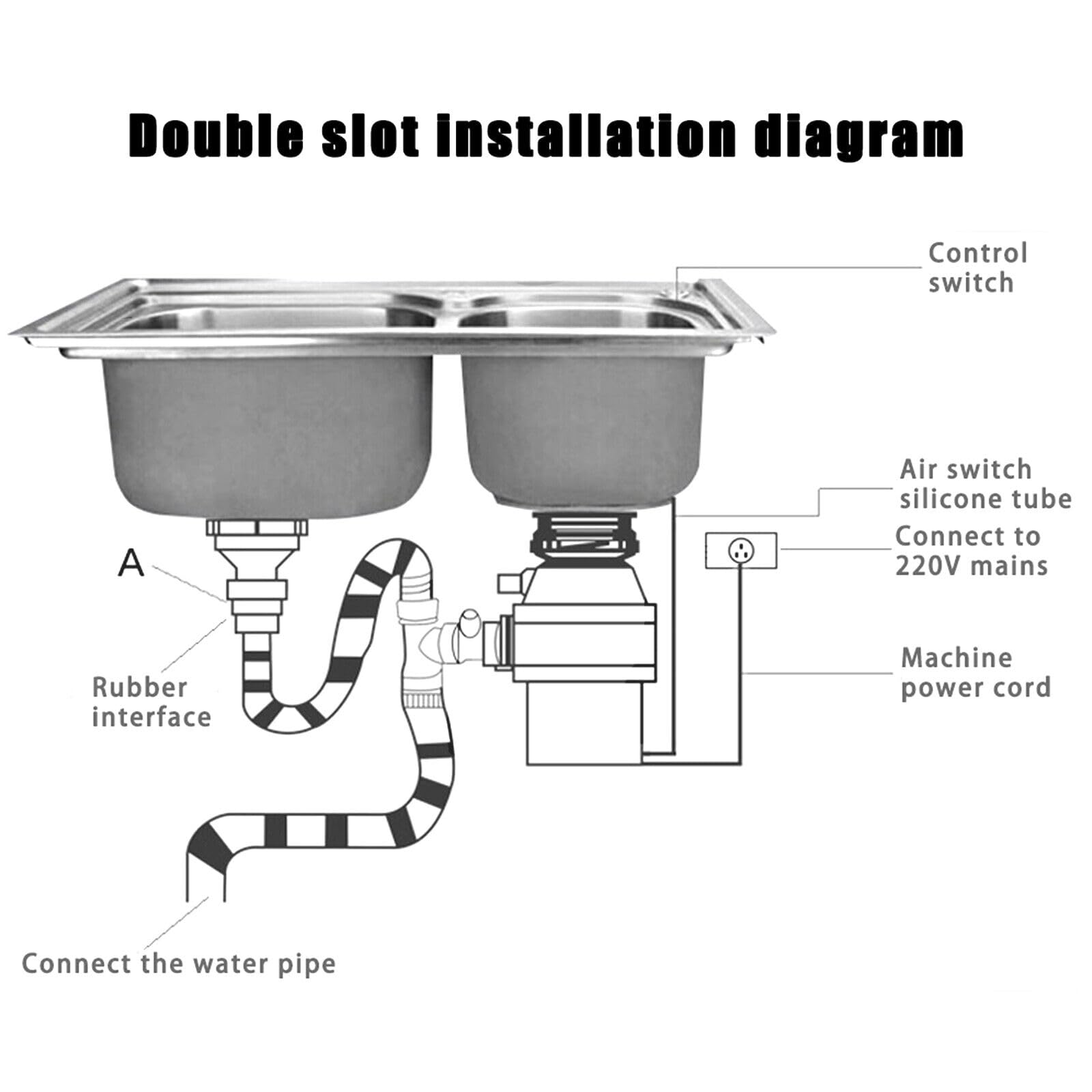 Smaltimento rifiuti da cucina, 1,4 l, per lavello, cucina, casa, 560 W 0,75 HP