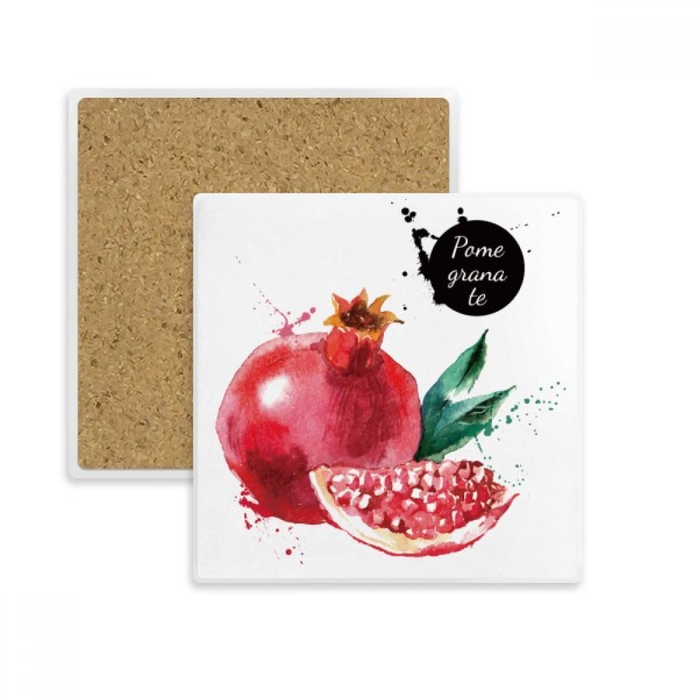 Pamegranate Fruits Savoureux sain aquarelle carré tasse