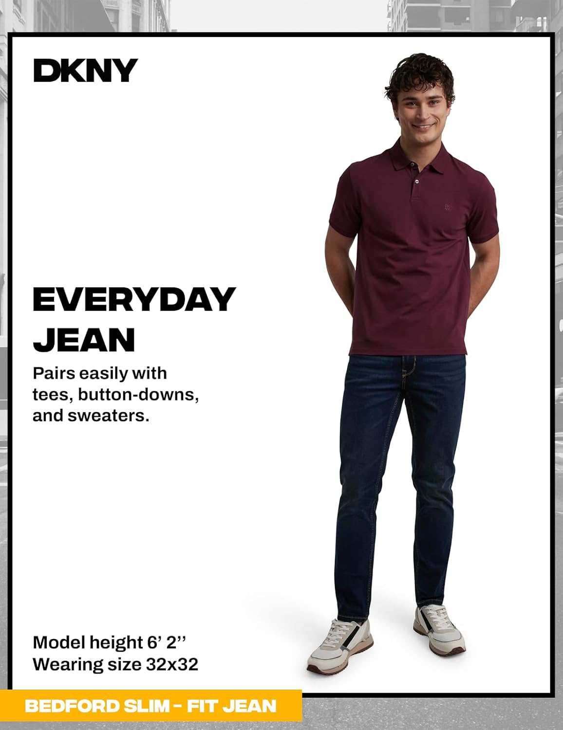 DKNY Bedford Slim Fit Jeans for Men - Tapered Leg Stretch Denim Pants, Classic 5-Pocket Styling | Mens Slim Fit Jeans - Image 8