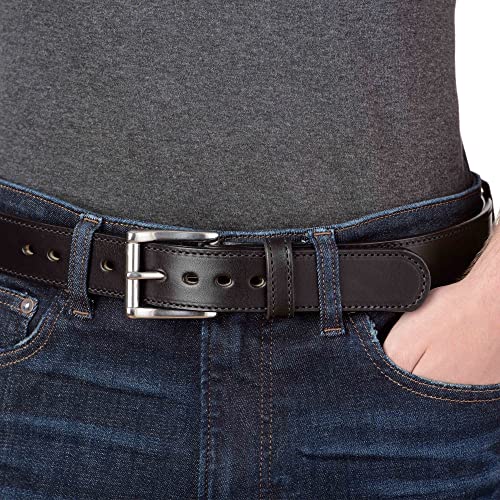 Bullhide Belts Mens Leather Belt for Casual, Dress, 1.50" Wide, Black, 40"4