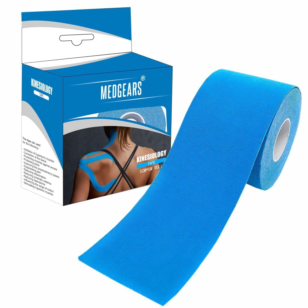 Medgears T-Max Kinesiology Tape For Pain Relief Physiotherapy Usages and Sports Injury and prevention (Blue) (B0CYPJVX6R) Amazon Price History, Amazon Price Tracker