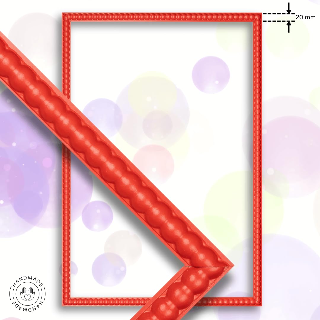 CLAMARO 'BUBBLE' Design Bilderrahmen 50x70 im Bubble Bälle Style | Rot | Handgefertigter MDF Bilder- und Fotorahmen mit Acrylglas | Rahmen für z.B. Fotos, Poster od. Puzzle