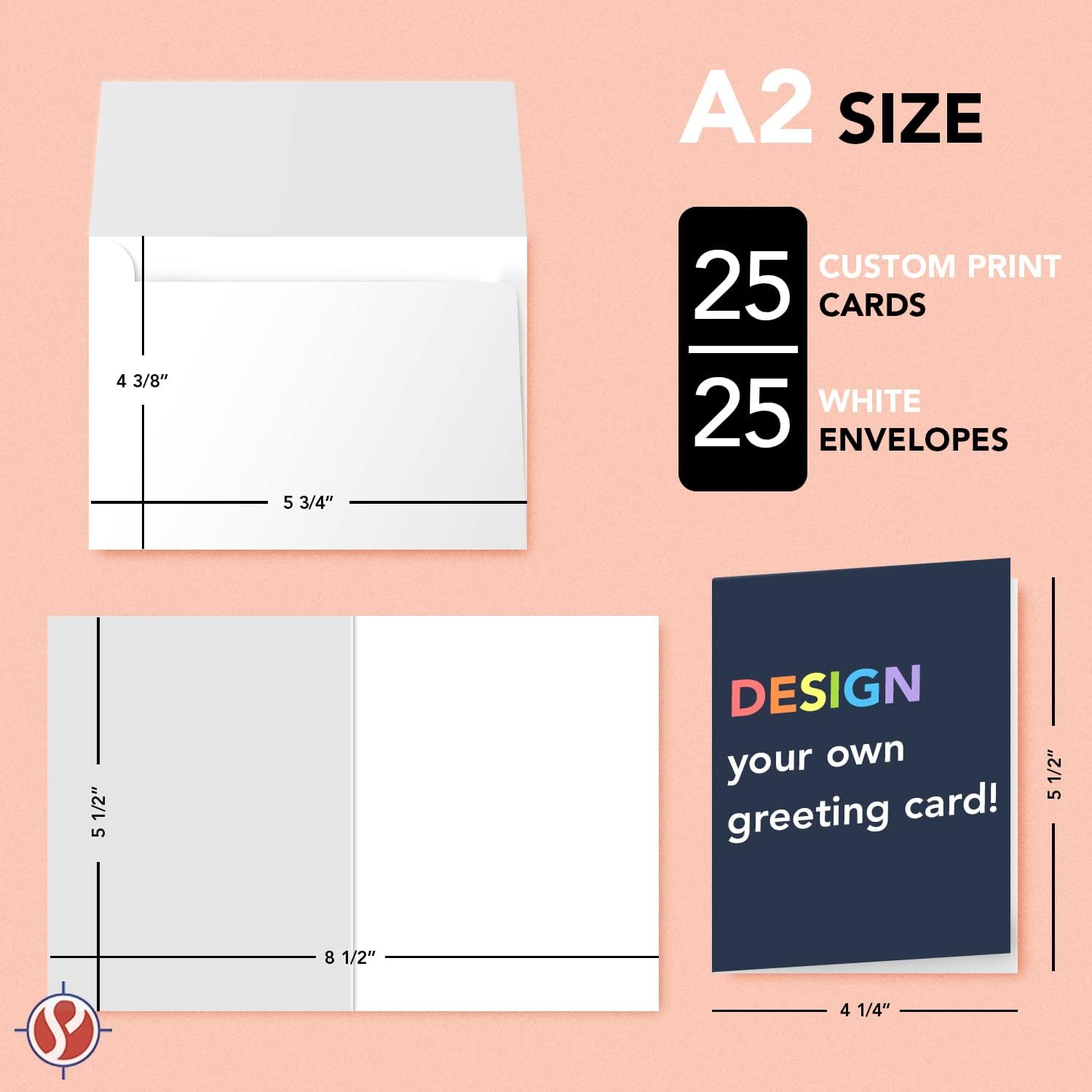 Personalized Greeting Cards and Envelopes, Design Your Own Custom Printed Wedding, Holiday, Birthday and Graduations Cards – Make Your Choice of Text & Graphic – 4.25" x 5.5" – 25 per Pack (Vertical) - Image 6