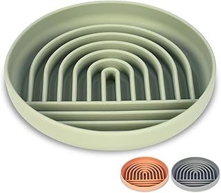 Slow Feeder Dog Bowls Anti Gulping, Durable Non-Toxic Slow Feeding Dog Bowl, Dish Washer Safe Silicone Dog Slow Feeder Bowl for Medium to Large Breeds, Green