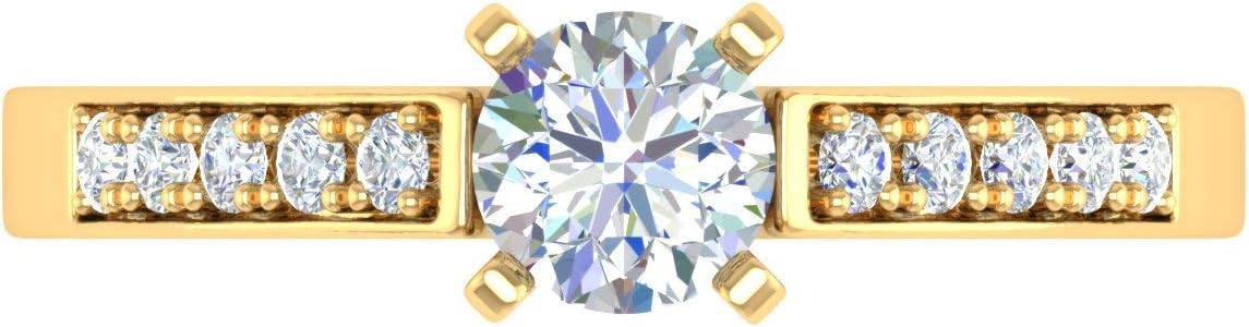 0.88 Carat Diamond Engagement Ring in 14K Solid Gold