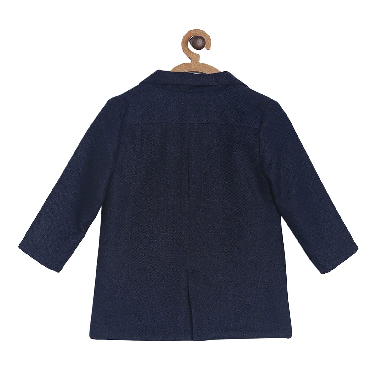 Mini Klub Boys Front Open Long Sleeve Woven Cotton Navy Color Long Coat (5-6Y) - Image 2 thumbnail