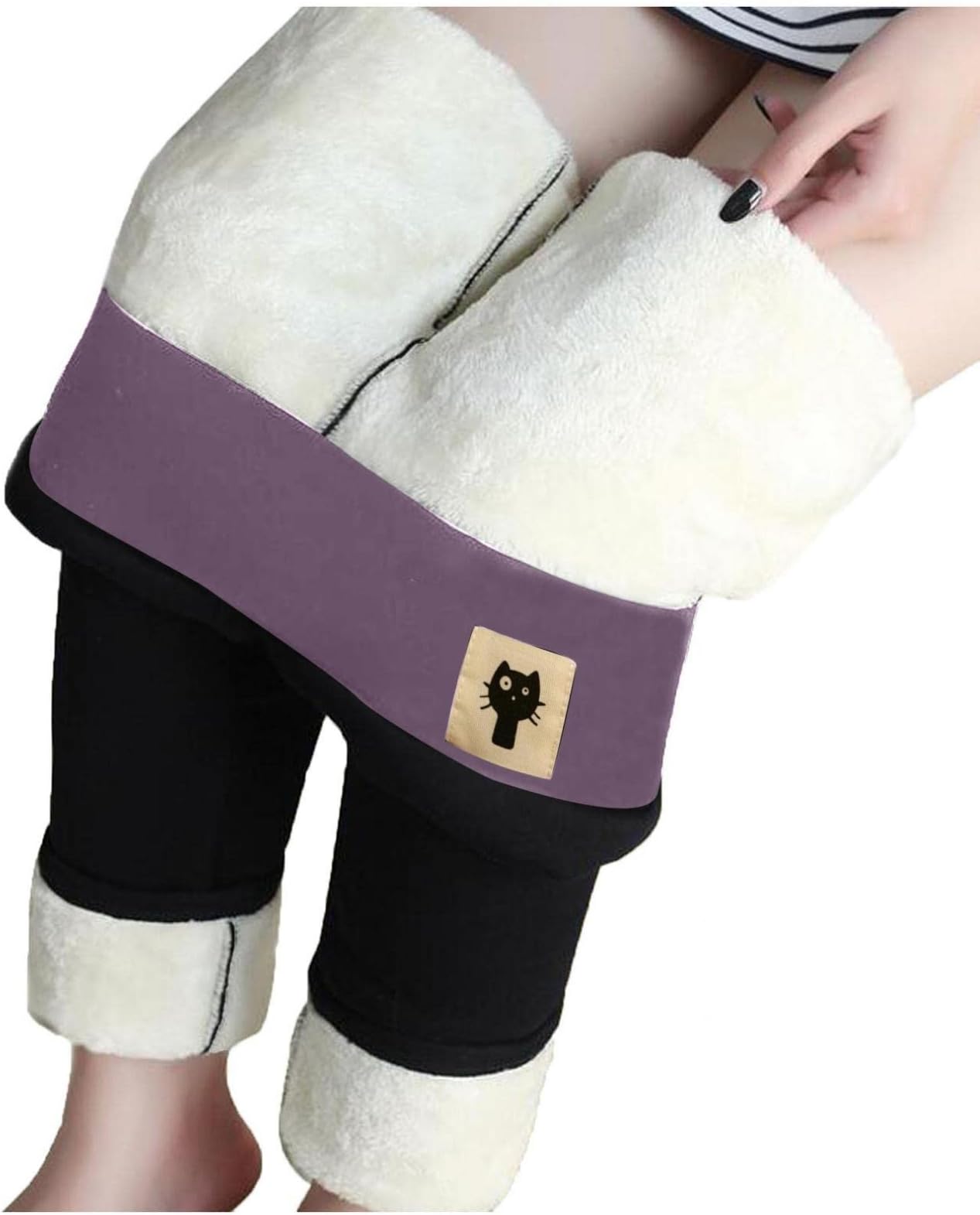 INESVERWomen's Winter Sherpa Fleece Lined Leggings Stretchy Slim Seamless Thermal Pants Plus Size Tights 2024