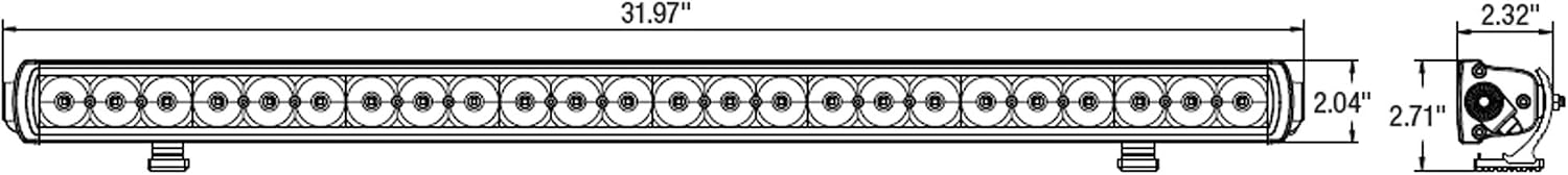 Buyers Products 32 Inch 6480 Lumen LED Clear Combination Spot-Flood Light Bar