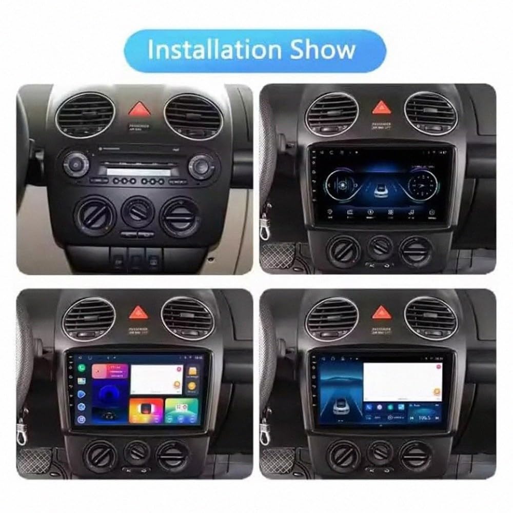 Radio Samochodowe dla VW Volks-wagen Beetle Ekran Dotykowy Z Bluetooth, Mirror Link, Sterowaniem Głosowym, Nawigacją Gps, Fm, Aux I Wi-Fi, 8 Rdzeń 6G+128G