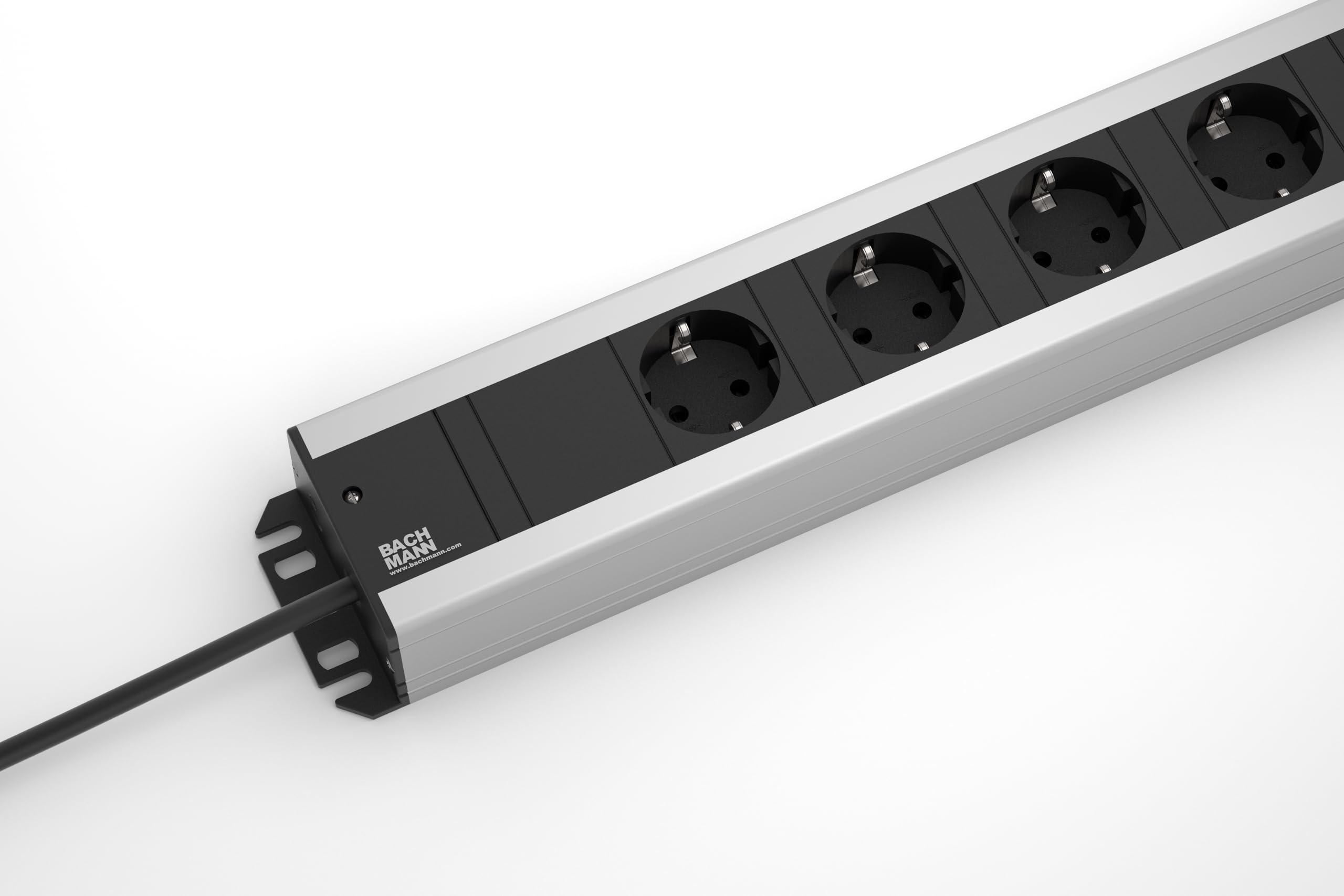 BACHMANN Steckdosenleiste HANDWERKERLEISTE 12-Fach 2m Kabel Mehrfachsteckdose für Handwerk Grau 300.002 (extra Robustes Design)