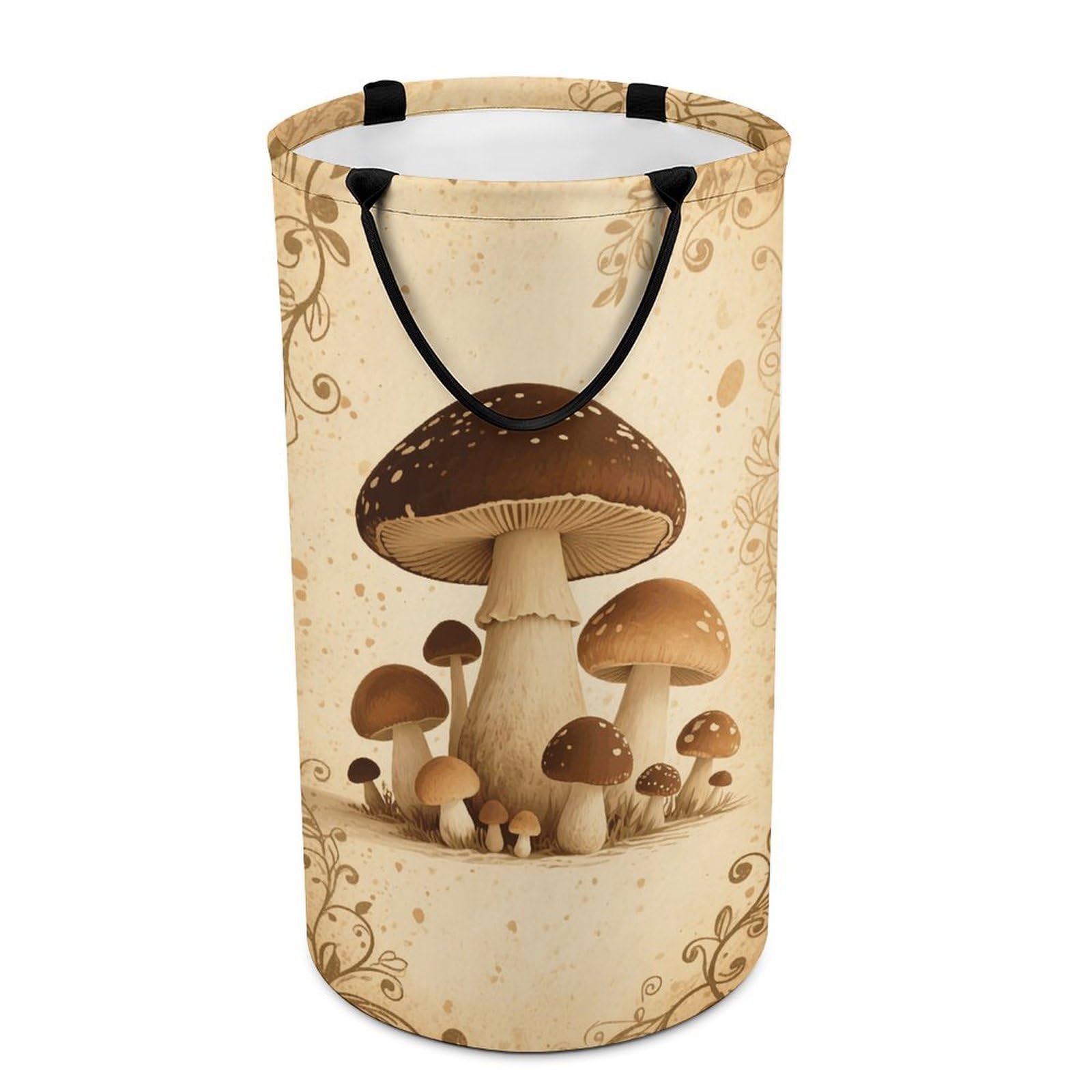 Vintage Mushroom Dirty Clothes Basket Large Capacity Laundry Basket Freestanding Laundrys Hampers Tall Collapsible Clothes Hamper for Blankets Toys
