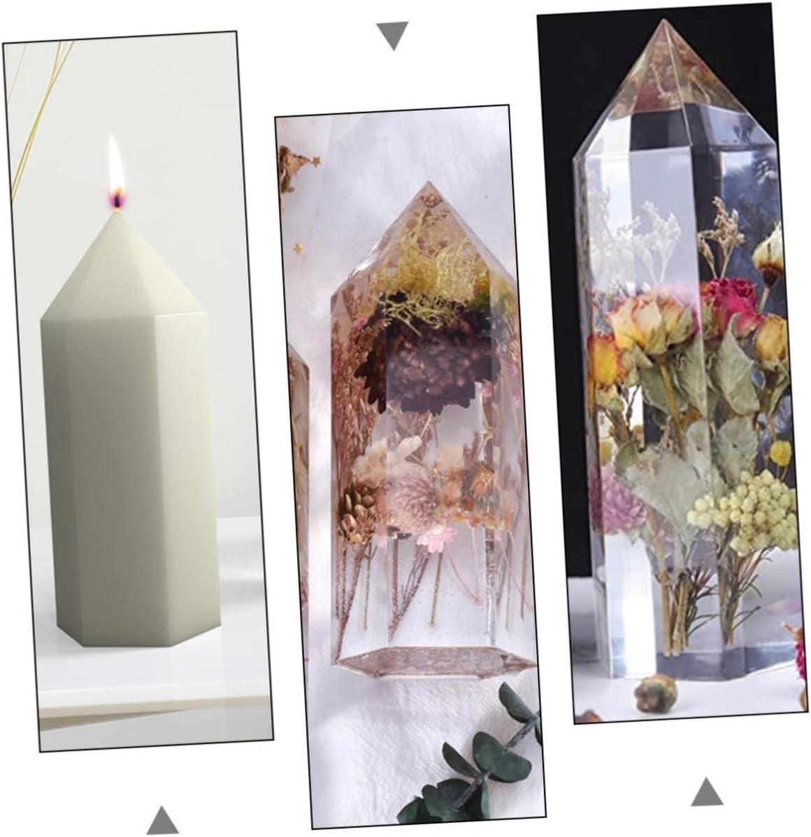 Silicone Candle Making Mold White Six Edges 3pcs Vertebral Body