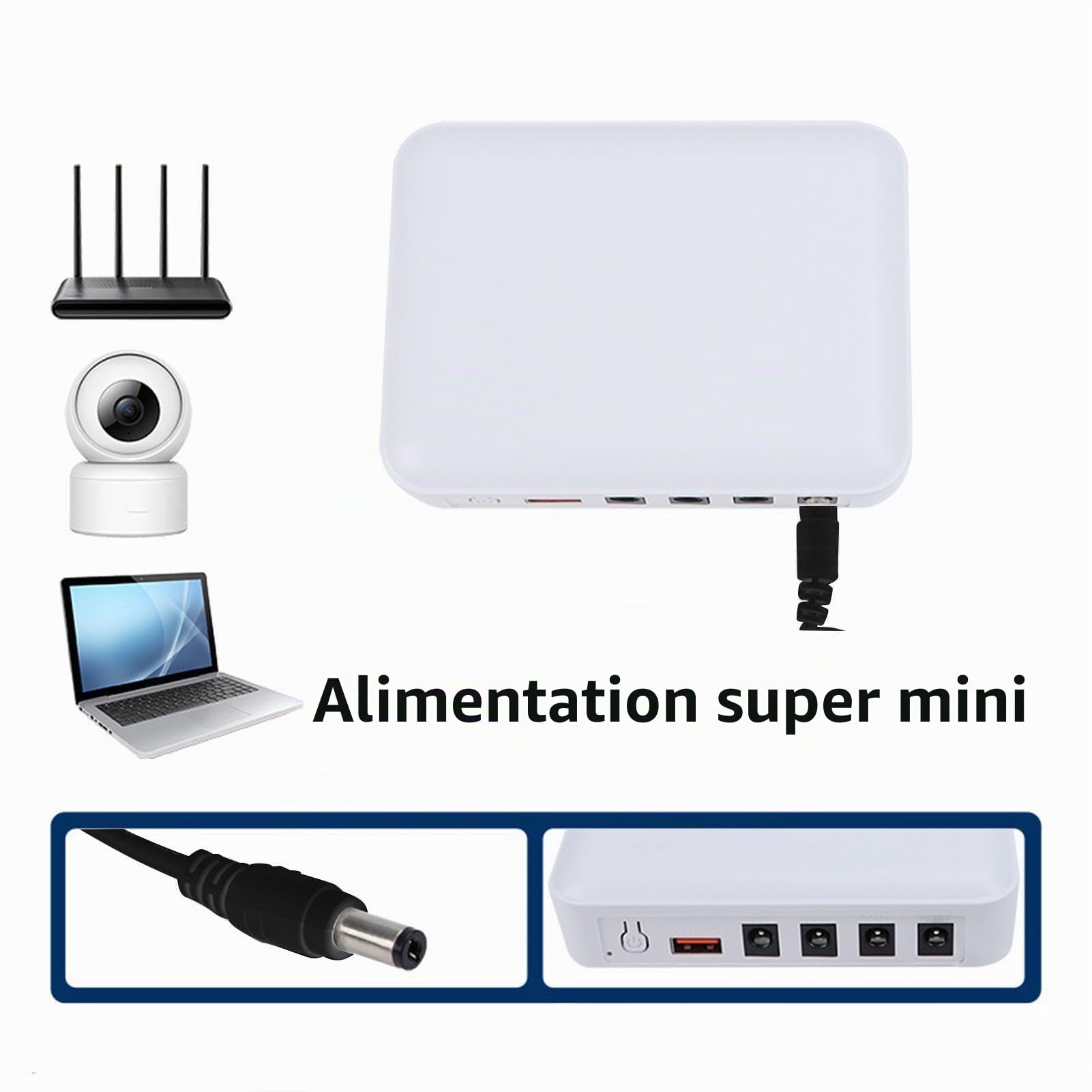 Walfront 6600mAh Mini UPS Pack de Sauvegarde du Routeur d'alimentation sans Interruption Pack de Sauvegarde pour Le Smartphone de la Caméra de sécurité avec DC et USB 5V / (Prise UE)