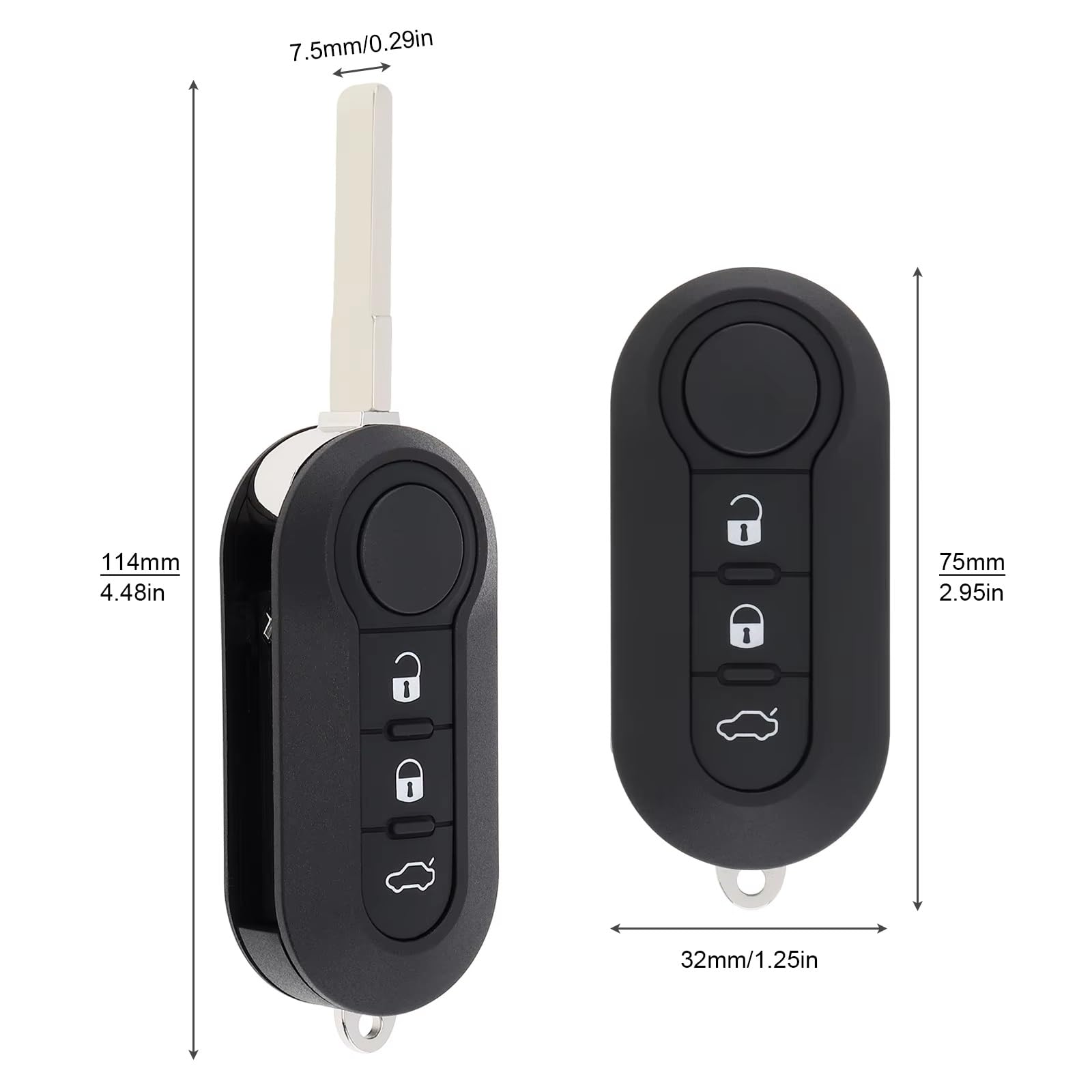 Compatibile Con Fiat Per Brava Per Bravo 1995 1996 1997 1998 1999 2000 2001 500 500C 2007-2020 Involucro Per Telecomando Auto A 3 Pulsanti