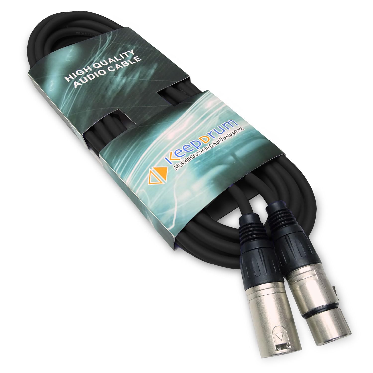 keepdrum Kabel mikrofonowy XLR 10 m pomarańczowy fioletowy czarny 3 sztuki
