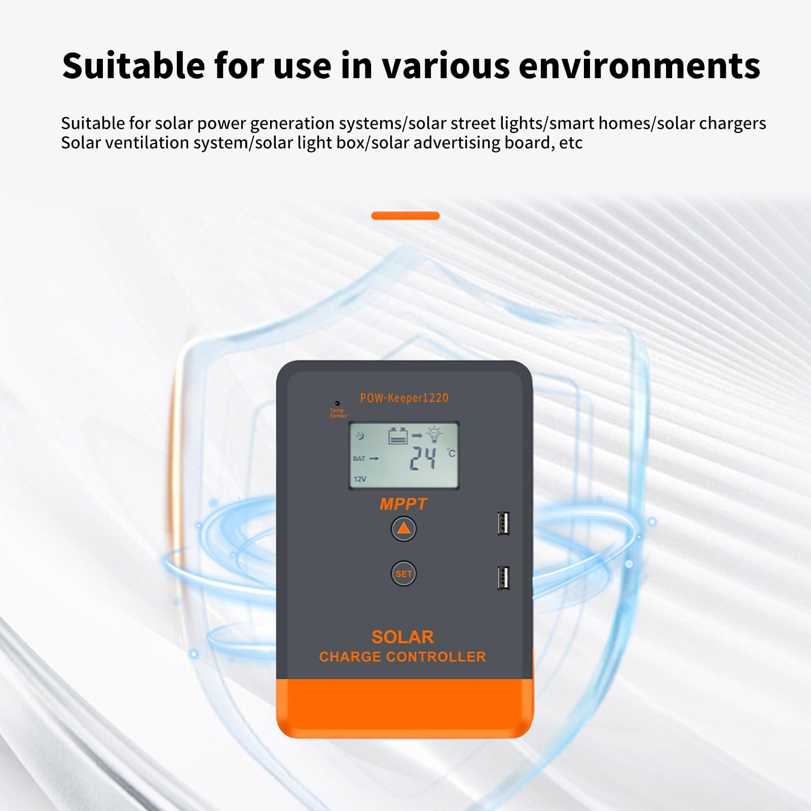 Regulador solar MPPT de 20 A/30/40 A con panel de visualización LCD, regulador de carga que garantiza un eficiente regulador MPPT con indicador de retroiluminación