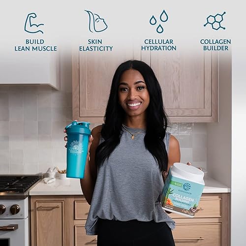 Miniatura 25 de Proteína de colágeno vegano en polvo para mujeres, polvo de colágeno a base de plantas de sílice, sabor churro con vitaminas veganas