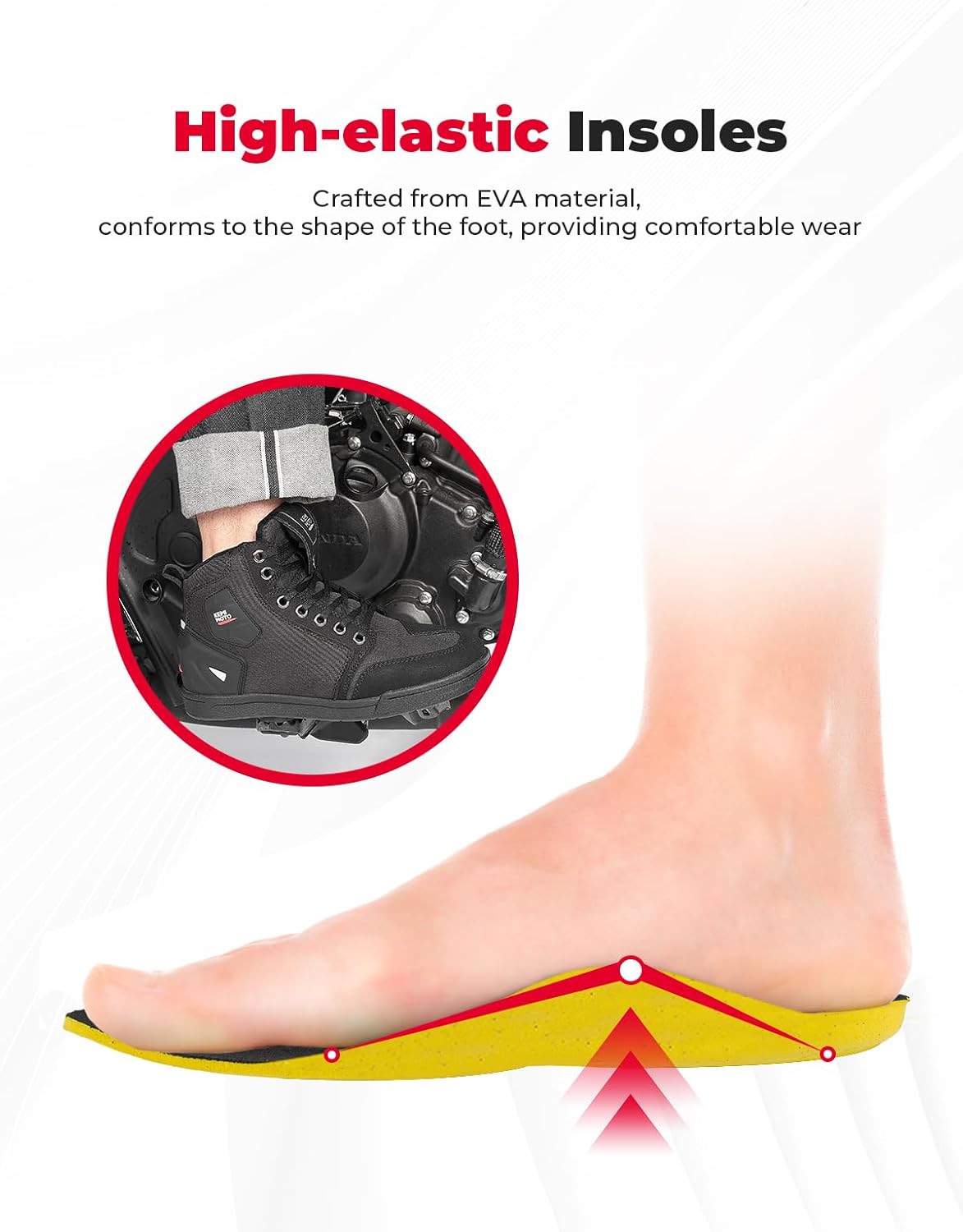 KEMIMOTO Motorcycle Shoes with Thick Heel Protective Gear Casual Anti-Slip Street Motorcycle Riding Boots for Men - Image 2